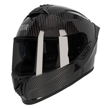 130R Helmets Kashima – Casco integral de moto negro brillo en fibra de carbono