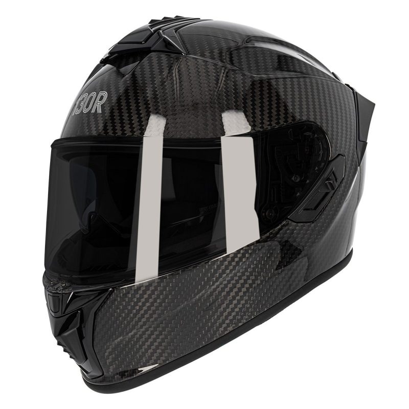 130R Helmets Kashima – Casco integral de moto negro brillo en fibra de carbono