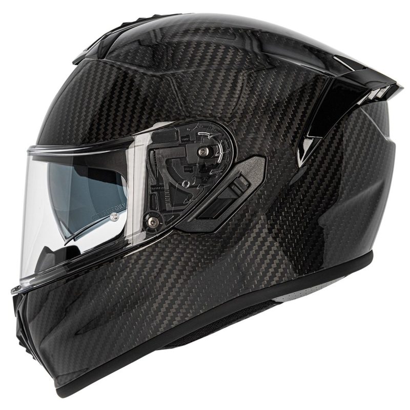 130R Helmets Kashima – Casco integral de moto negro brillo en fibra de carbono