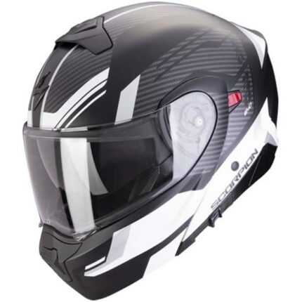 Scorpion Exo-930 Evo Sikon – Casco modulare nero opaco, bianco e grigio