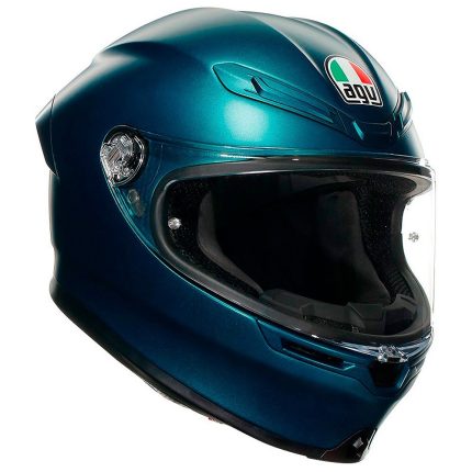AGV K6 Solid – Casco integral de moto verde petróleo mate