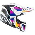 Airoh Twist 3 Rainbow – Casco cross de moto negro brillante, ECE 22.06