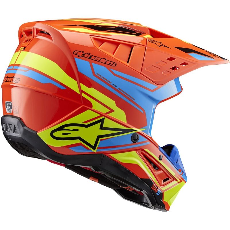 Alpinestars S-M5 Action – Casco cross de moto azul y naranja, ECE 22.06