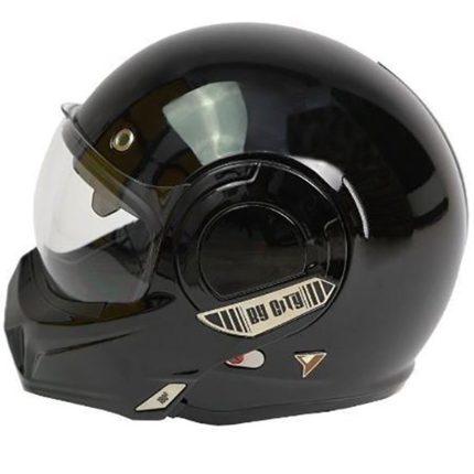 By City 180 Tech R.22.06 – Casco modular de moto negro brillo, ECE 22.06