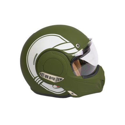 By City 180 Tech R.22.06 – Casco modular de moto verde, ECE 22.06