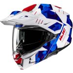 HJC i80 Roki MC21 – Casco modular de moto blanco, azul y rojo, ECE 22.06