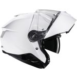 HJC i91 Solid – Casco modular de moto en blanco perla brillante