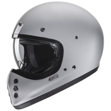 HJC V60 Nardo Grey – Casco integral retro de moto gris, ECE 22.06