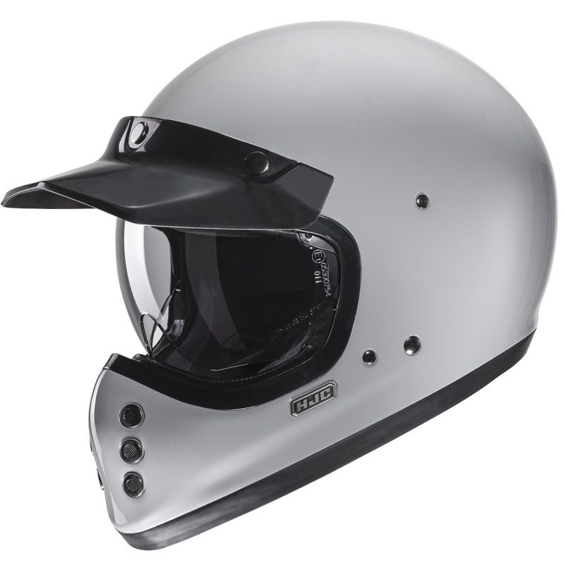 HJC V60 Nardo Grey – Casco integral retro de moto gris, ECE 22.06