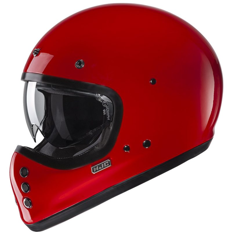 HJC V60 Solid – Casco integral de moto en color rojo, ECE 22.06