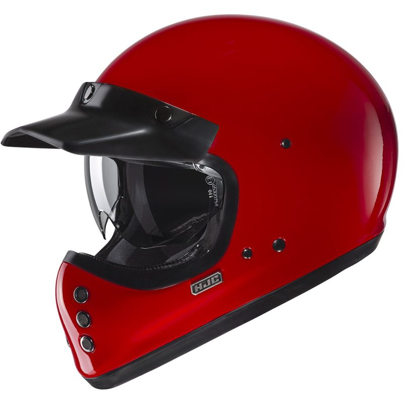 HJC V60 Solid – Casco integral de moto en color rojo, ECE 22.06