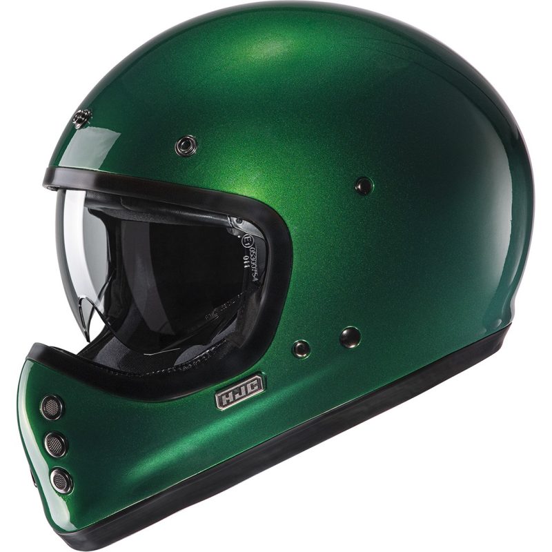 HJC V60 Solid – Casco integral de moto verde, ECE 22.06
