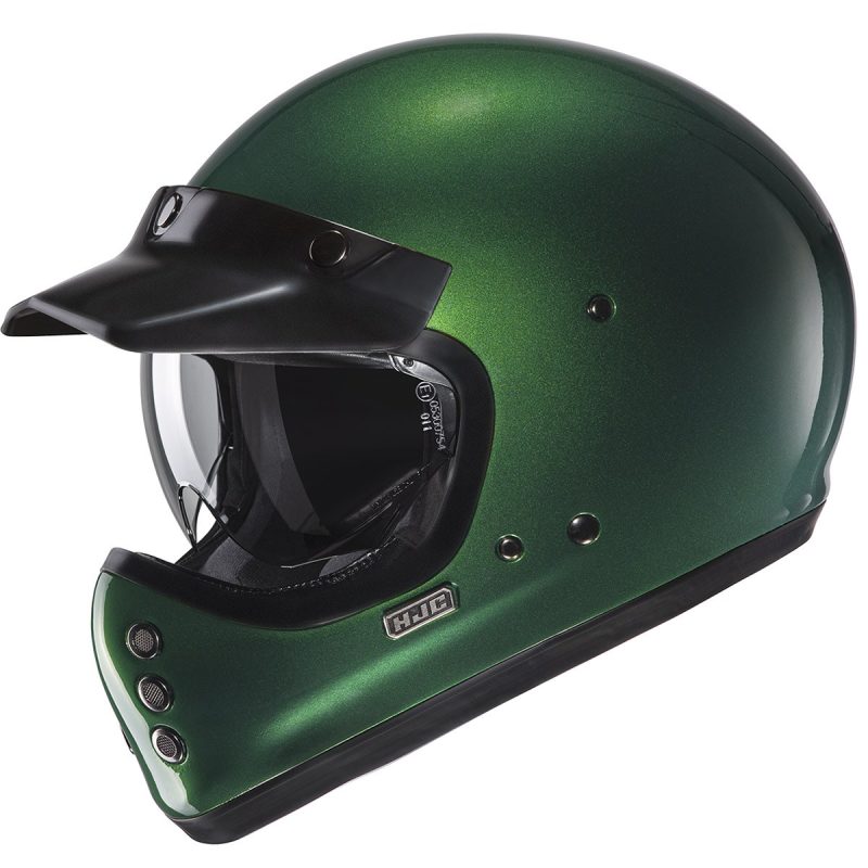 HJC V60 Solid – Casco integral de moto verde, ECE 22.06