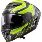 LS2 FF807 Dragon Trax – Casco integral de moto verde y negro mate