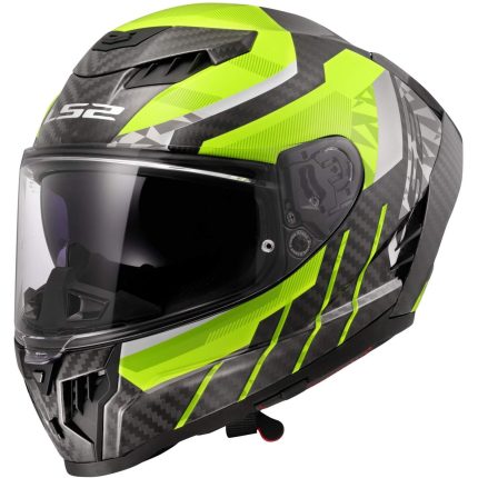 LS2 FF807 Dragon Trax – Casco integral de moto verde y negro mate