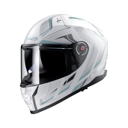 LS2 FF811 Vector II Alizer – Casco integral de moto blanco y plata, ECE 22.06