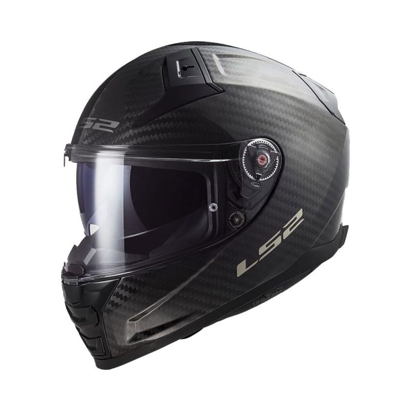 LS2 FF811 Vector II Carbon Gloss – Casco integral de moto negro, blanco y rojo, ECE 22.06