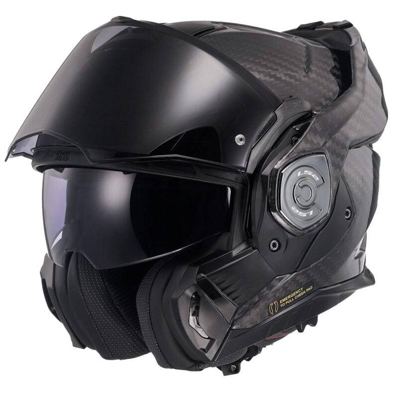 LS2 FF901 Advant X Carbon – Casco modular de moto negro, ECE 22.06