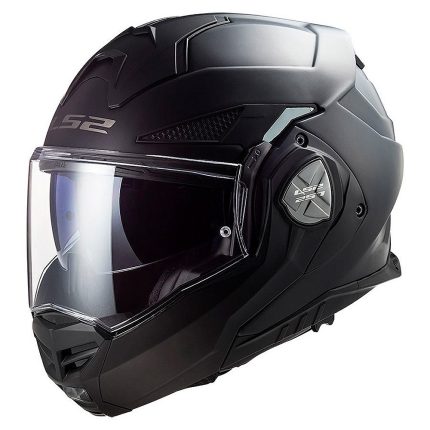 LS2 FF901 Advant X Solid – Casco modular de moto negro, ECE 22.06