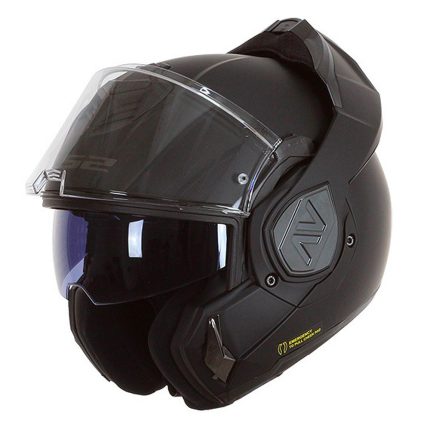 LS2 FF901 Advant X Solid – Casco modular de moto negro, ECE 22.06
