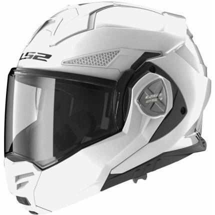 LS2 FF901 Advant X Solid – Casco modular de moto blanco, ECE 22.06