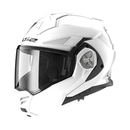 LS2 FF901 Advant X Solid – Casco modular de moto blanco, ECE 22.06