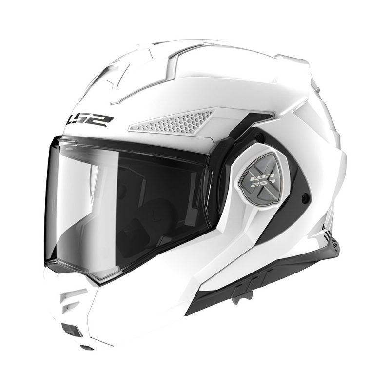 LS2 FF901 Advant X Solid – Casco modular de moto blanco, ECE 22.06