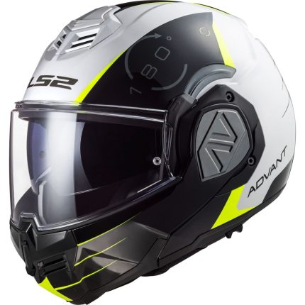 LS2 FF906 Advant Codex – Casco modular de moto blanco y negro, ECE 22.06