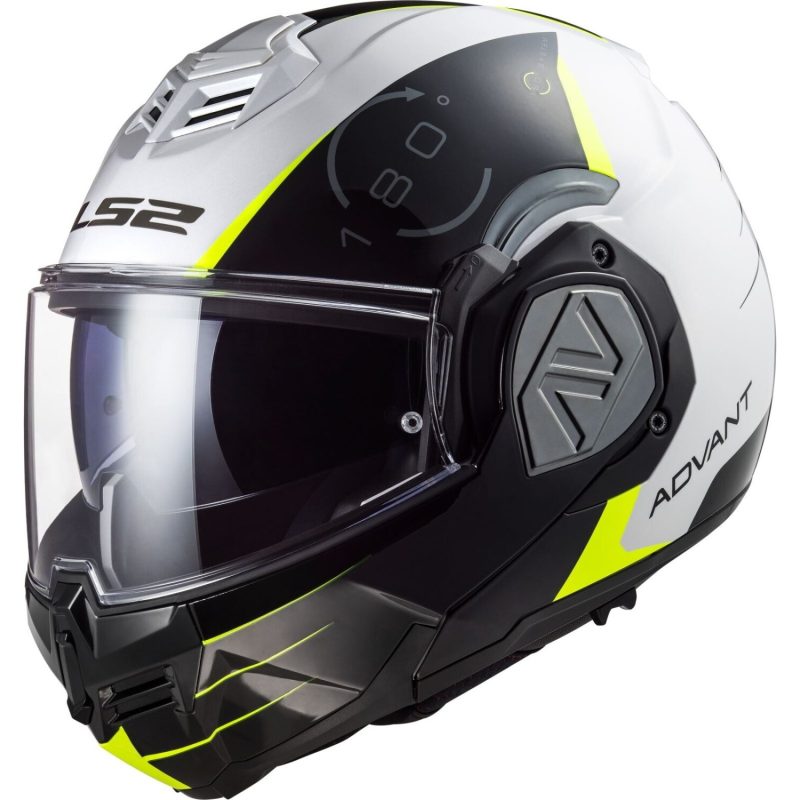 LS2 FF906 Advant Codex – Casco modular de moto blanco y negro, ECE 22.06