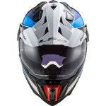 LS2 MX701 Explorer C Frontier – Casco de motocross negro y azul