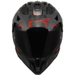 LS2 MX702 Pioneer II Crazy – Casco trail/adventure negro mate y rojo, ECE 22.06