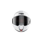 Nolan N80-8 Classic N-Com – Casco modular de moto blanco metalizado, ECE 22.06