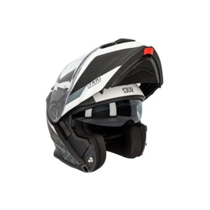 130R Itami V2 Tiles – Casco integral de moto negro mate y blanco