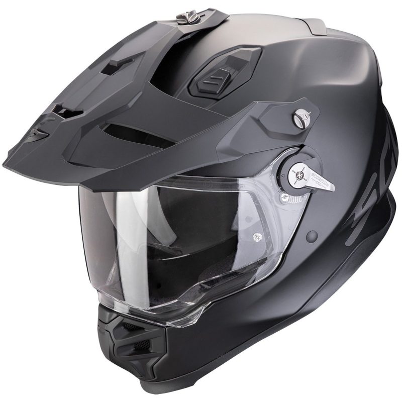 Scorpion ADF-9000 Air Feat – Casco integral de moto negro, ECE 22.06