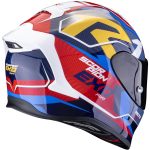 Scorpion EXO-R1 Evo Air Coup – Casco integral de moto amarillo, rojo y azul, ECE 22.06