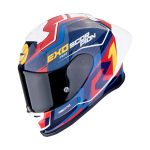 Scorpion EXO-R1 Evo Air Coup – Casco integral de moto amarillo, rojo y azul, ECE 22.06