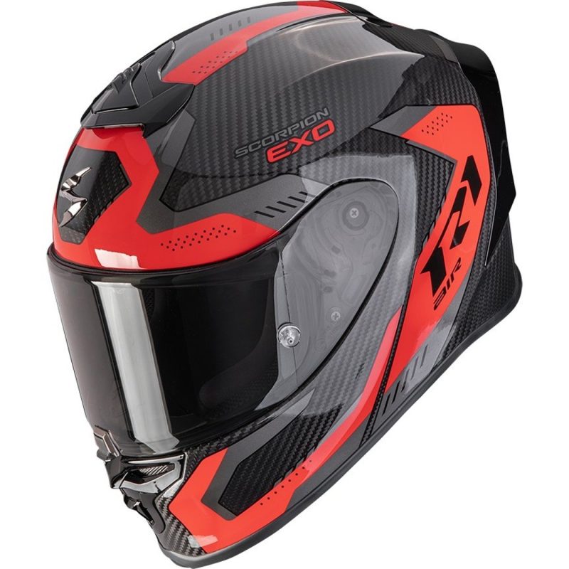Scorpion EXO-R1 Evo Air Coup – Casco integral de moto negro, rojo y azul, ECE 22.06