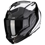 Scorpion Exo-Tech Evo Animo – Casco modular de moto negro y blanco, ECE 22.06