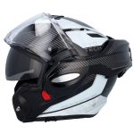 Scorpion Exo-Tech Evo Animo – Casco modular de moto negro y blanco, ECE 22.06