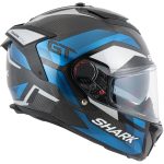 Shark Spartan GT Pro Carbon Ritmo – Casco integral de moto negro y azul, ECE 22.05