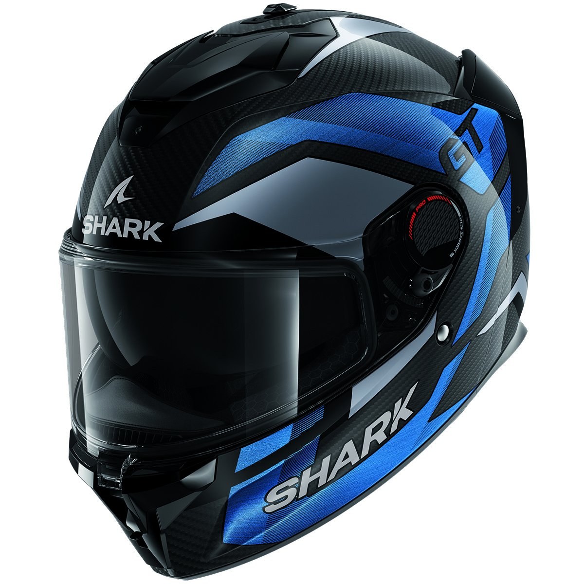 Shark Spartan GT Pro Carbon Ritmo – Casco integral de moto negro y azul, ECE 22.05 Shark Spartan GT Pro Carbon Ritmo – Casco integral de moto negro y azul, ECE 22.05