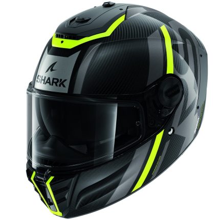 Shark Spartan RS Carbon Shawn – Casco integral de moto antracita y amarillo, ECE 22.06