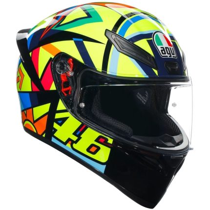 AGV K-1 Soleluna 2017 – Casco integral de moto amarillo/rojo/negro