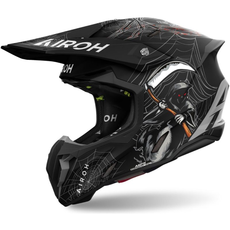 Airoh Twist 3 Arcade – Casco integral cross de moto negro/gris mate, ECE 22.06