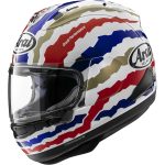 Arai RX-7V Evo Doohan Jubilee Restyle – Casco integral de moto blanco/rojo/azul/dorado