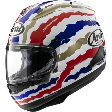 Arai RX-7V Evo Doohan Jubilee Restyle – Casco integral de moto blanco/rojo/azul/dorado
