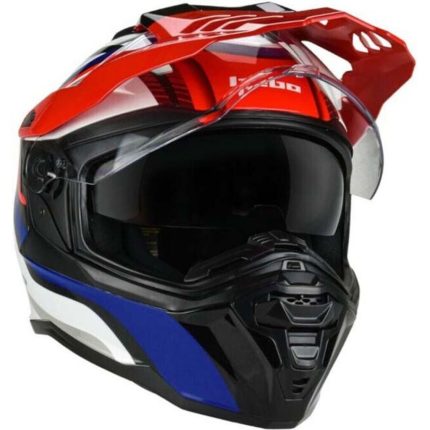 Hebo XP22 Panam – Casco integral de moto blanco, rojo y azul, ECE 22.06