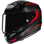 HJC RPHA 12 Carbon Keres MC1 – Casco integral de moto negro/rojo, ECE 22.06