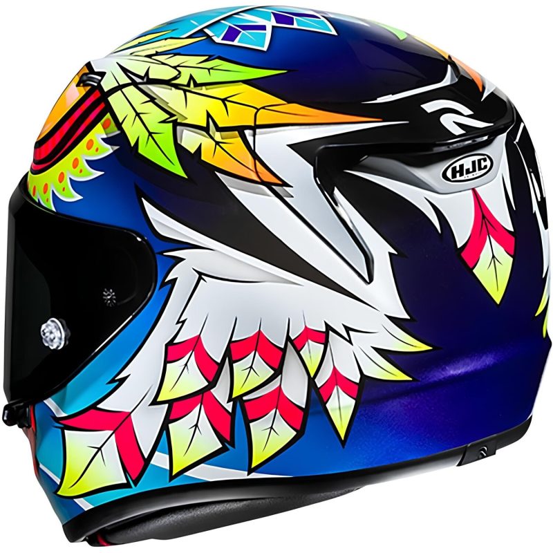 HJC RPHA 12 Spasso – Casco integral de moto amarillo/azul/blanco, ECE 22.06