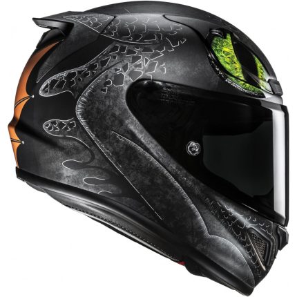HJC RPHA 12 Toothless II – Casco integral de moto verde y negro mate, ECE 22.06